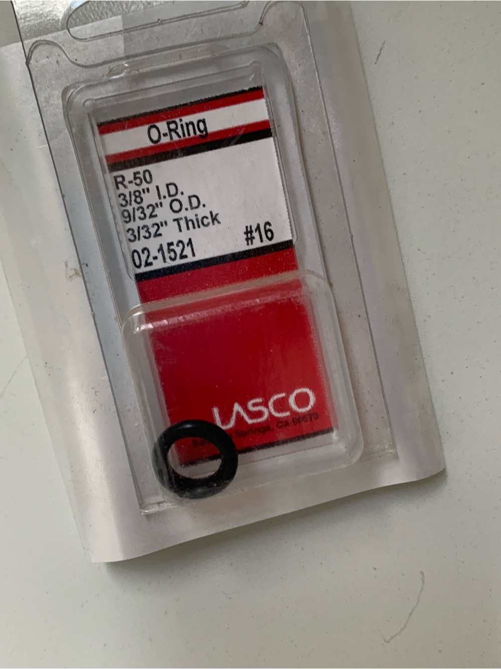 LASCO Black Rubber O-Ring R-50 (3/8" I.D.)